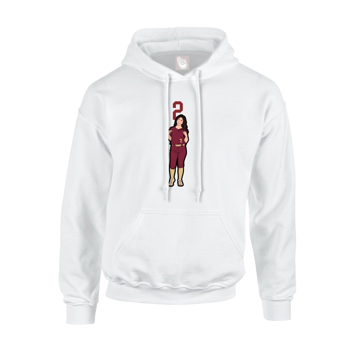 Youth Hoodie — Number Top in White