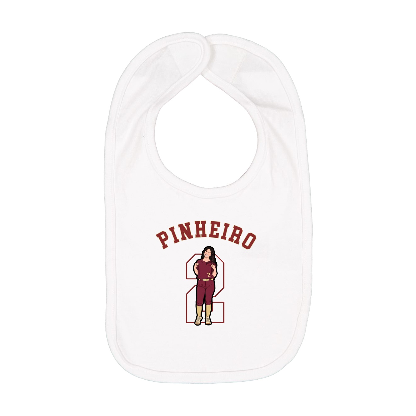 Infant Bib — Shirsey Arch in White