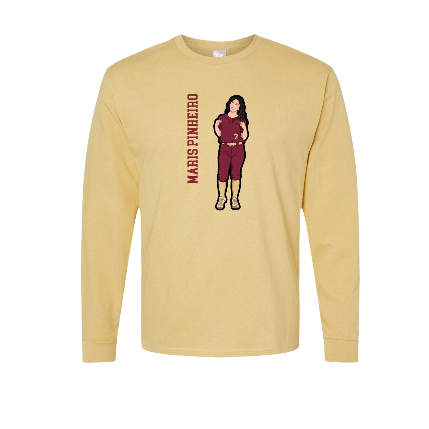 Long Sleeve Tee — Name Vertical in Vegas Gold