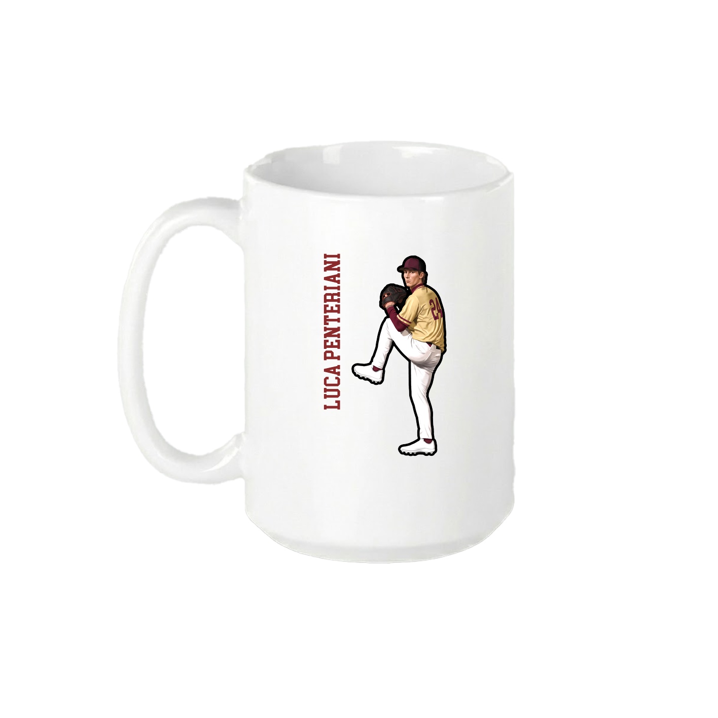 15oz Coffee Mug — Name Vertical in White