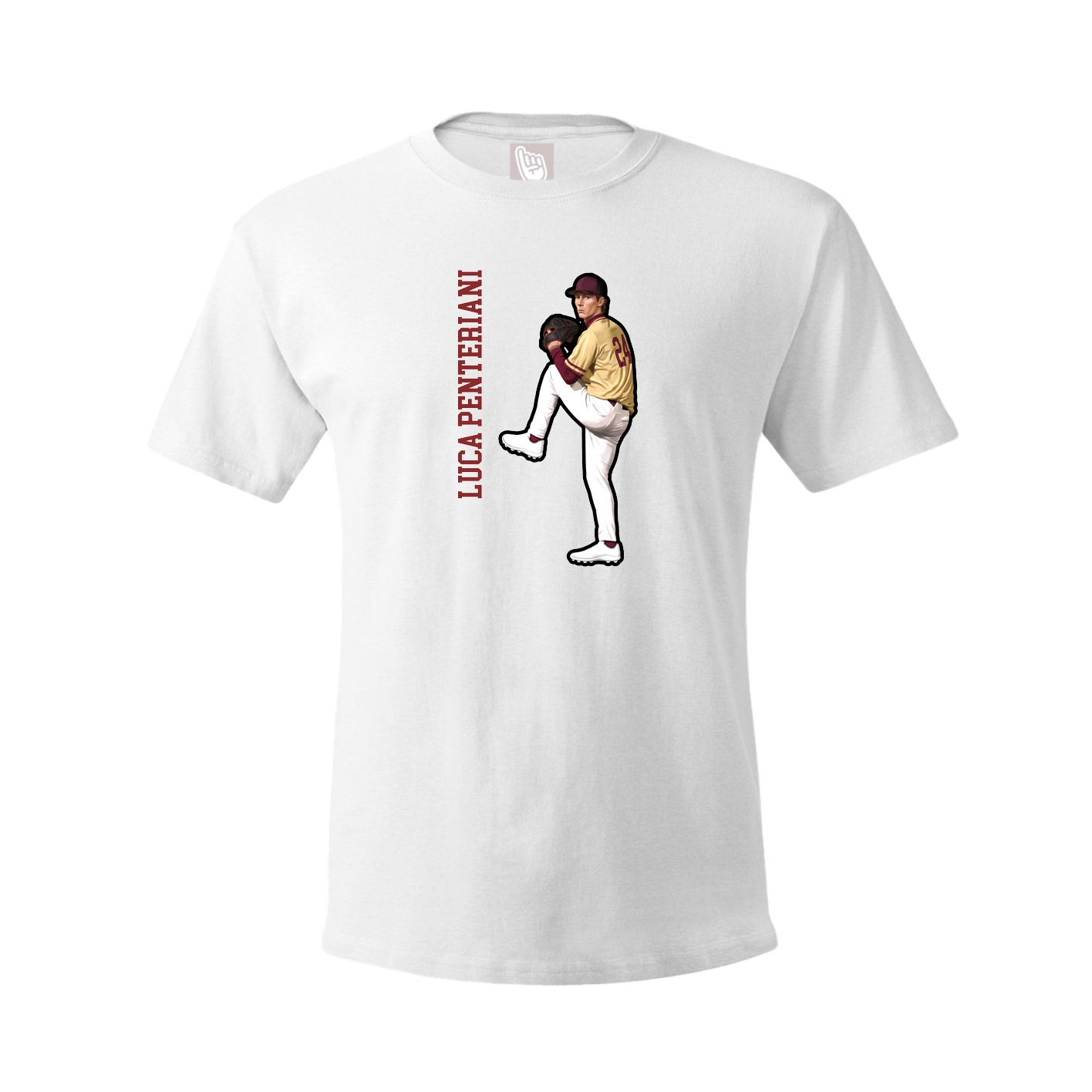 Tee — Name Vertical in White
