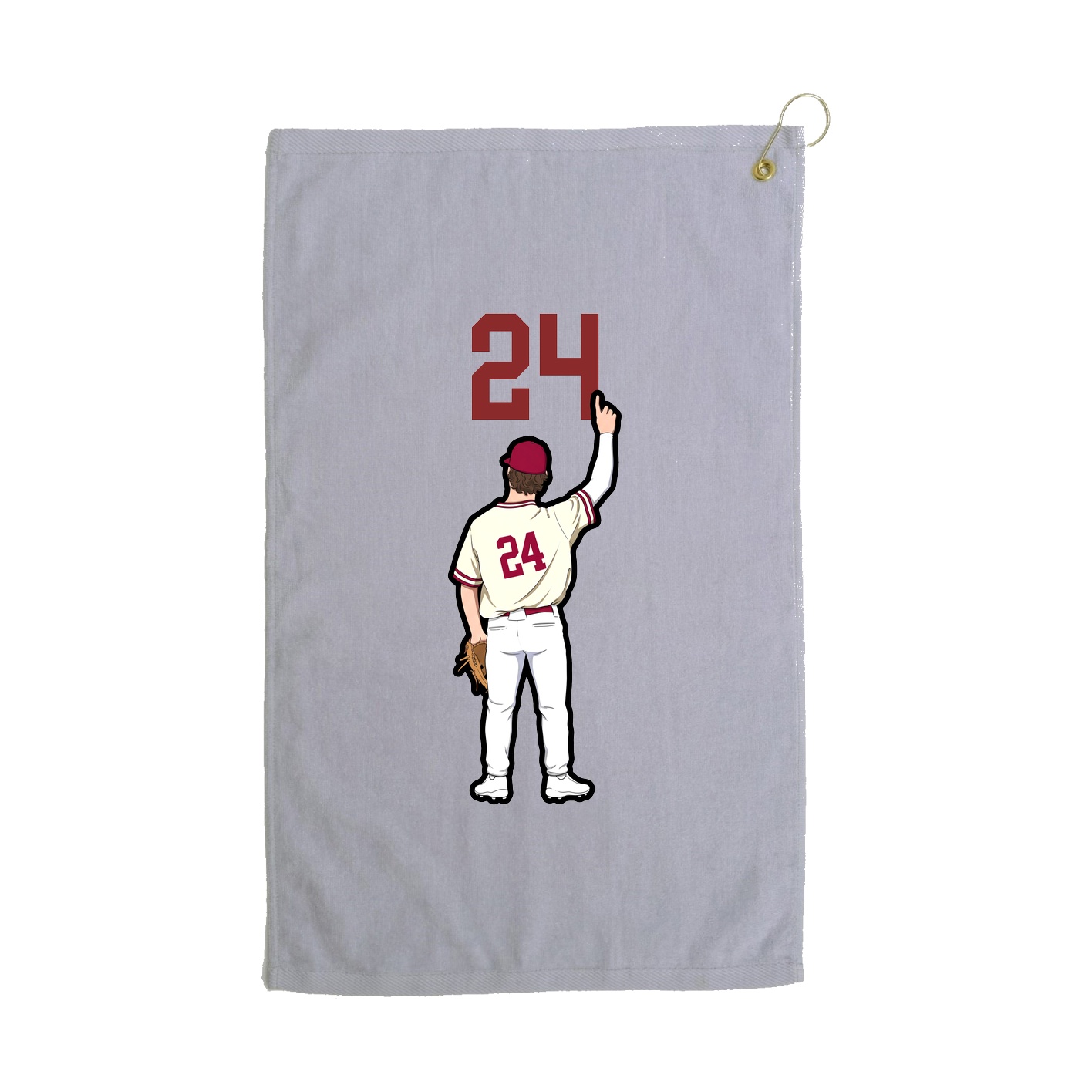 Golf Towel — Number Top in Grey