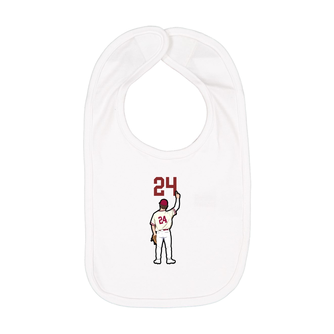Infant Bib — Number Top in White