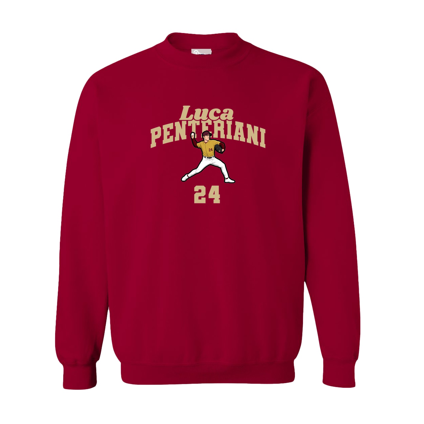 Fleece Crew — Signature Arch in Cardinal