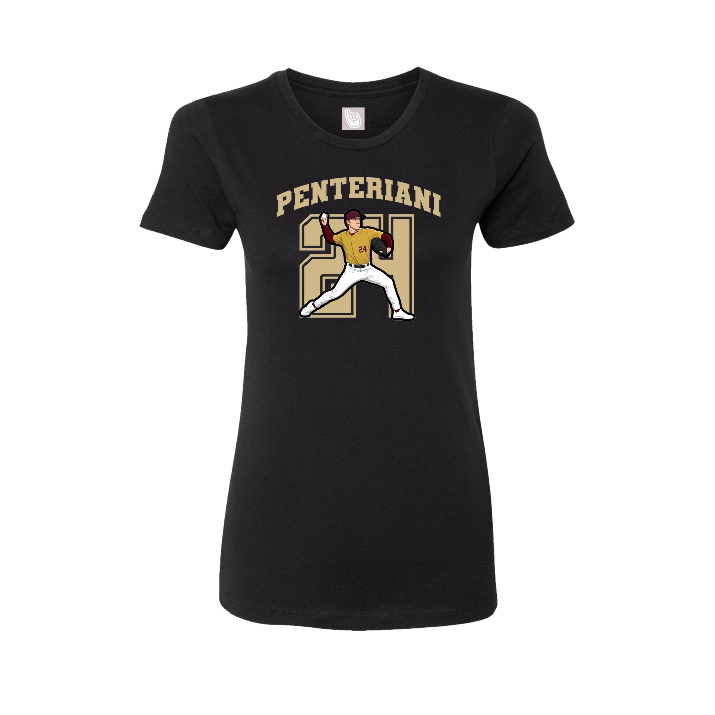 Fitted Women's Tee — Number in Black
