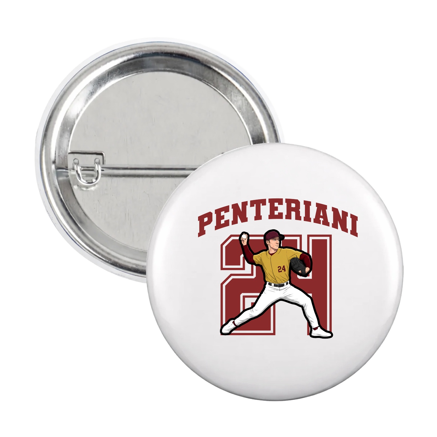 Game Day Button — Number in White