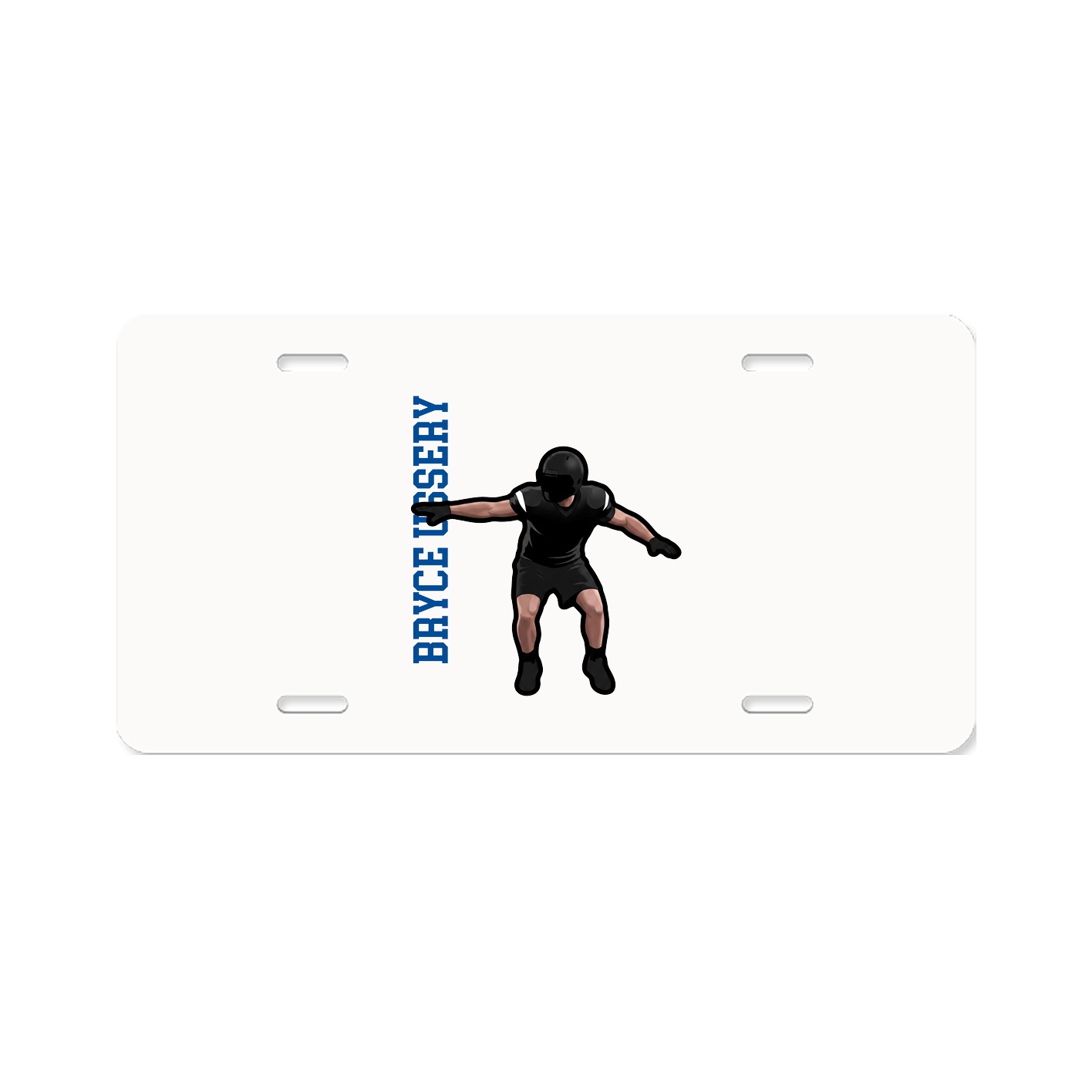 License Plate — Name Vertical in Classic