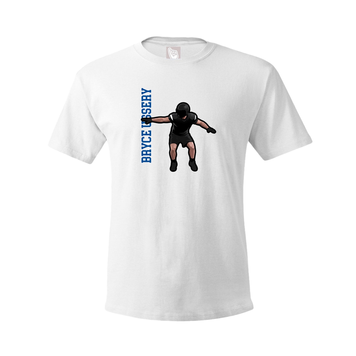 Youth Tee — Name Vertical in White