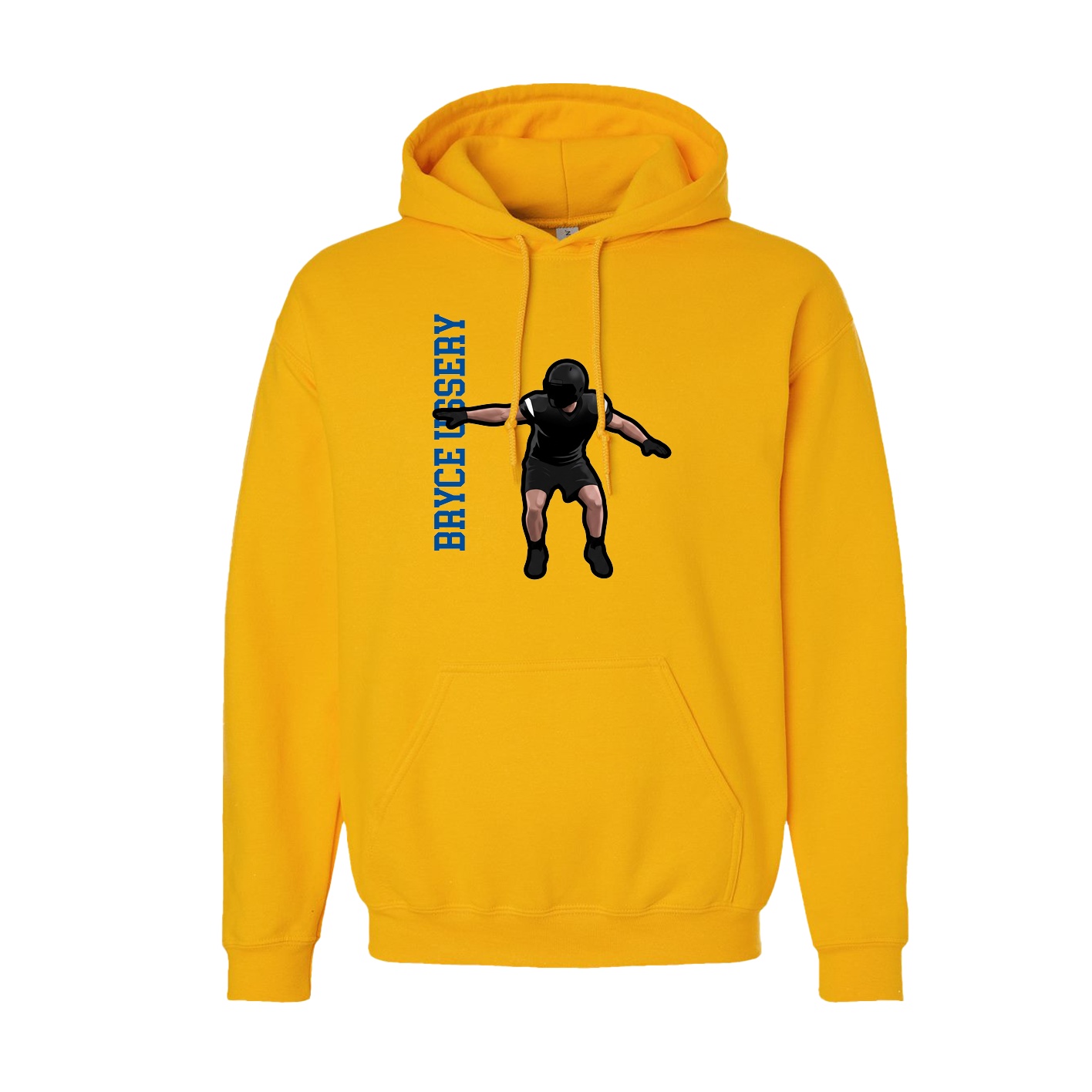 Youth Hoodie — Name Vertical in Gold