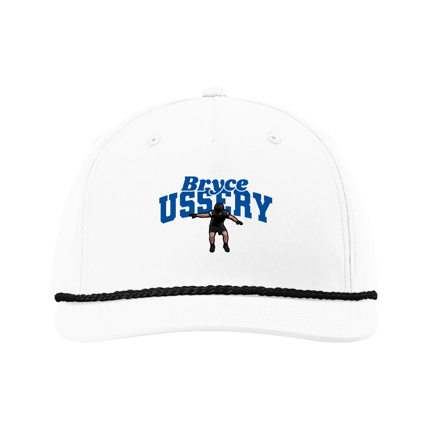 Five-Panel Classic Rope Cap — Signature Arch in White
