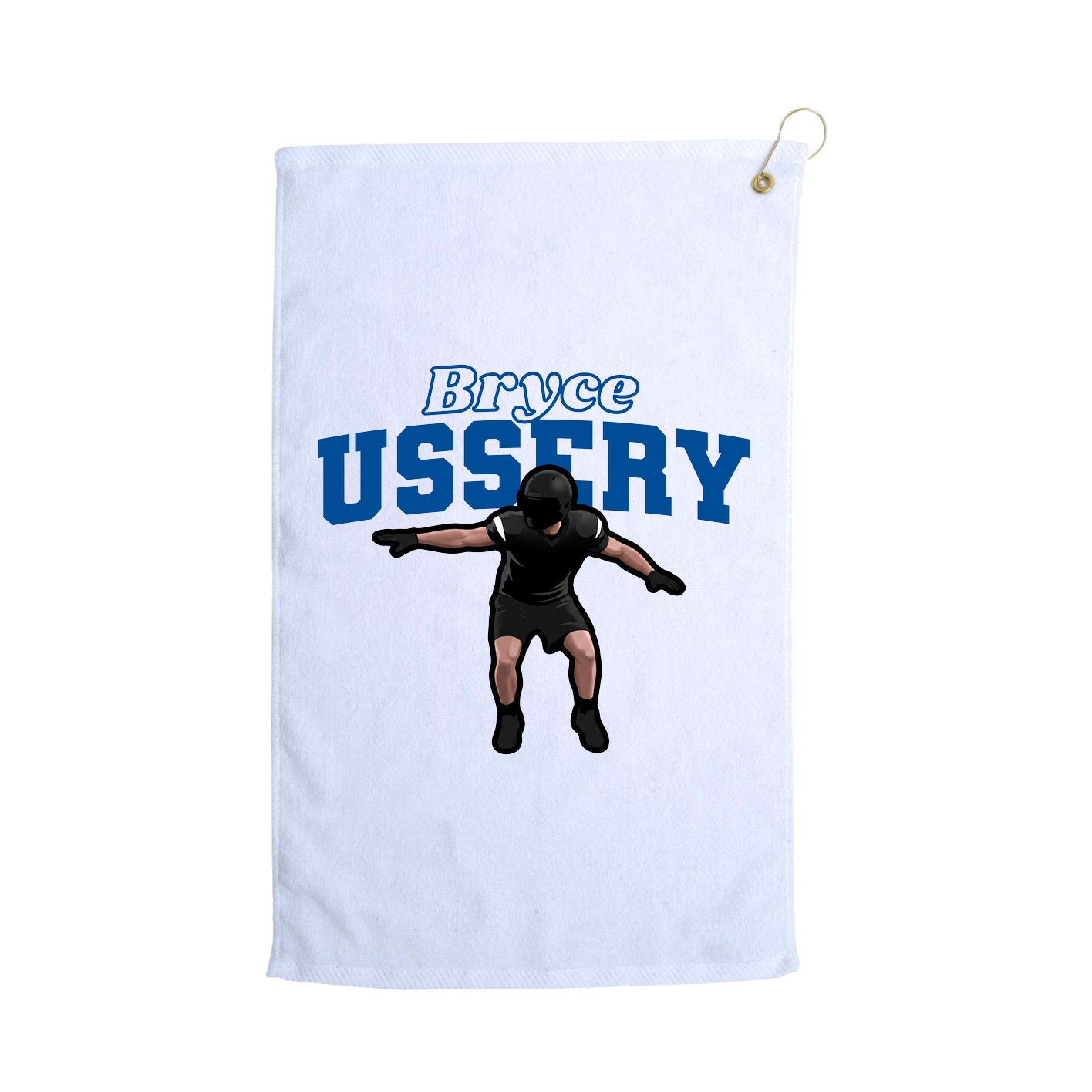 Golf Towel — Name Arch in White