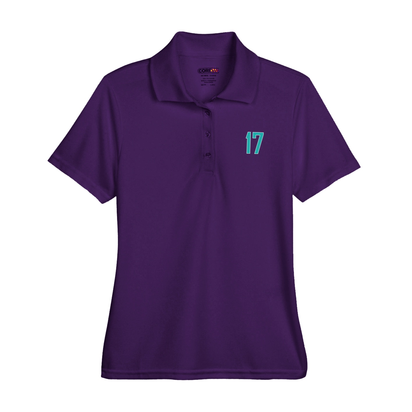 Womens Performance Polo — Front Shirsy in Purple