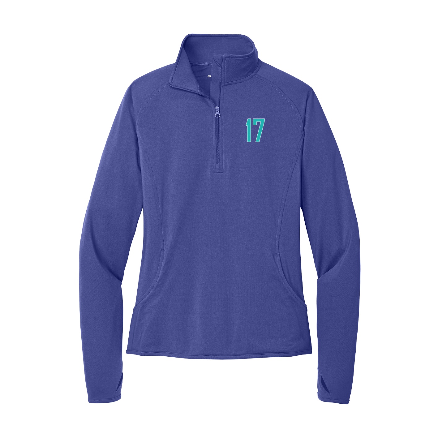 Women's Q-Zip Pullover — Front Shirsy in Purple