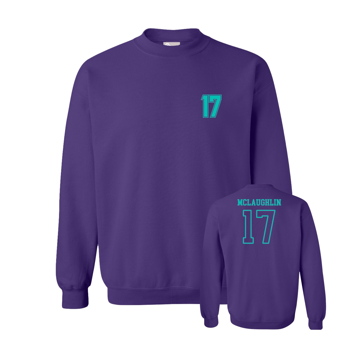 Fleece Crew — Chest Back in Purple