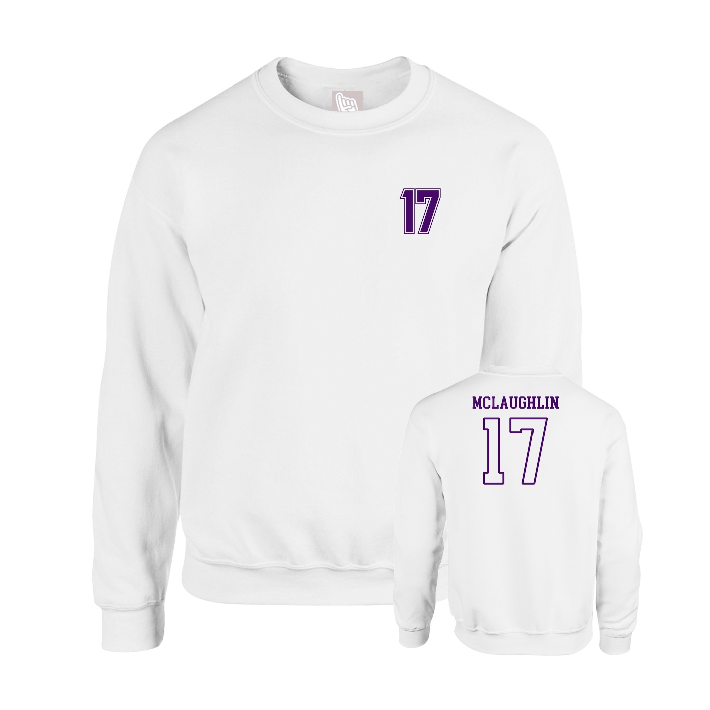 Fleece Crew — Chest Back in White