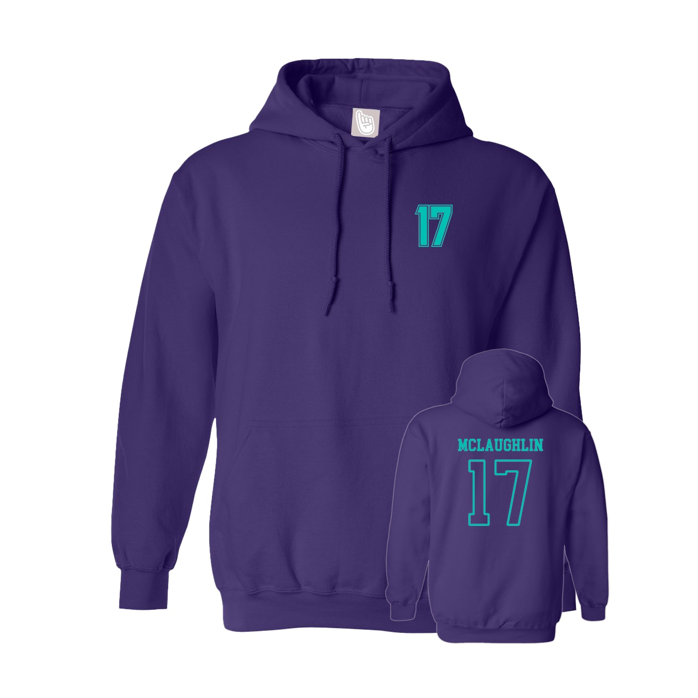 Youth Hoodie — Chest Back in Purple