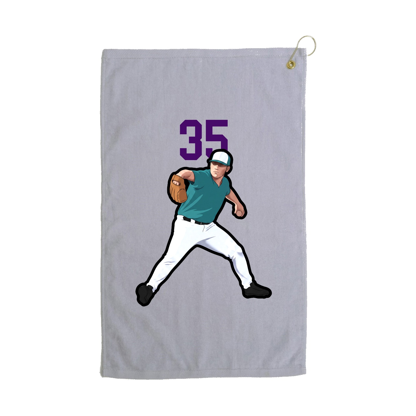 Golf Towel — Number Top in Grey