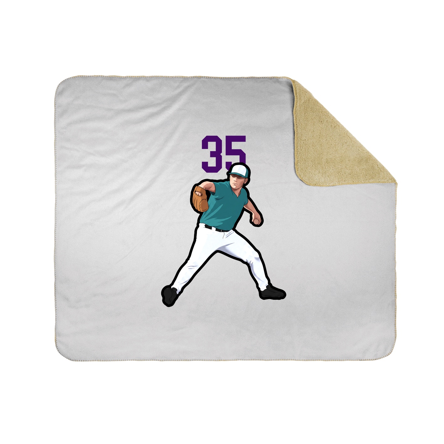 Throw Blanket — Number Top in White