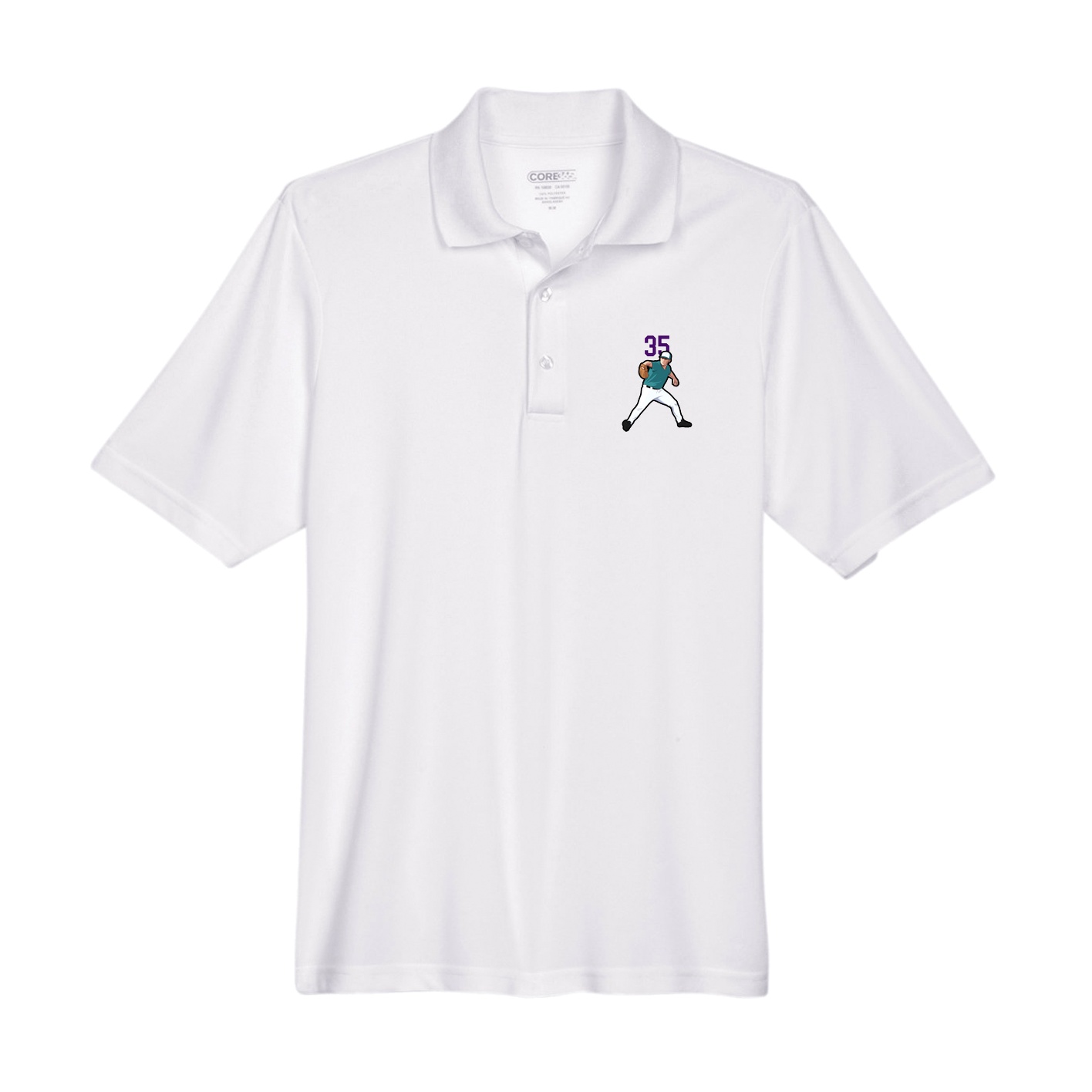 Performance Polo — Number Top in White