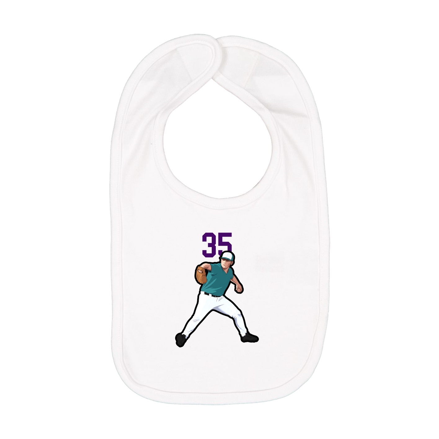 Infant Bib — Number Top in White