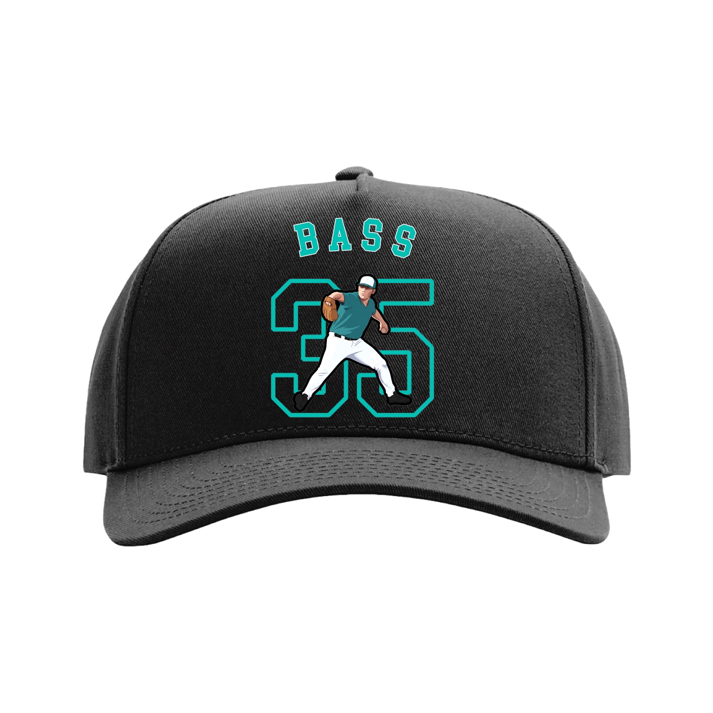 Full Fabric Five-Panel Champ Cap — Shirsey Arch in Black