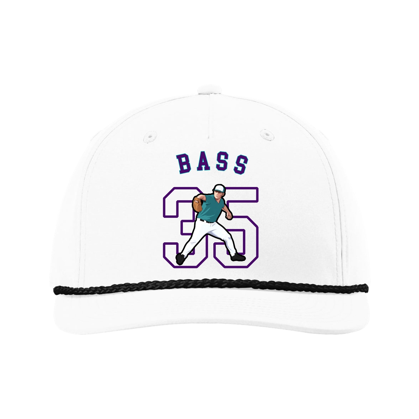 Five-Panel Classic Rope Cap — Shirsey Arch in White