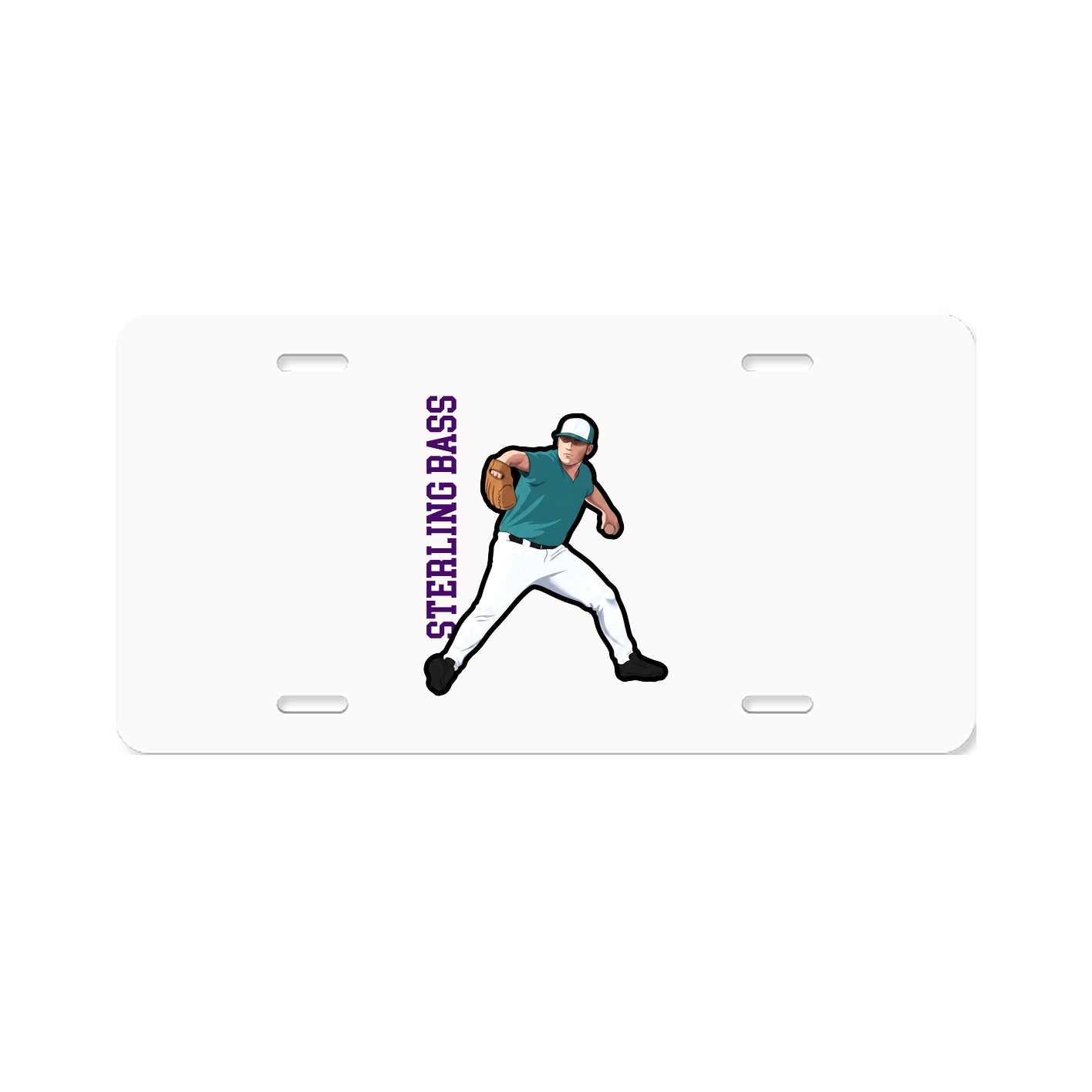 License Plate — Name Vertical in Classic