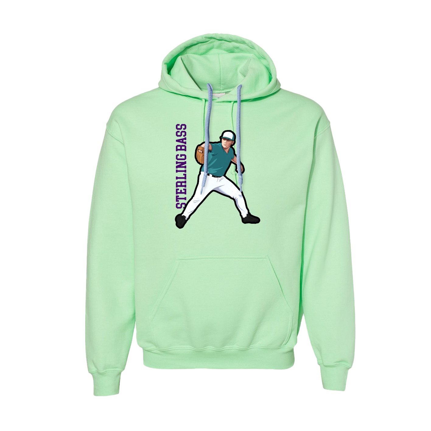 Hoodie — Name Vertical in Green