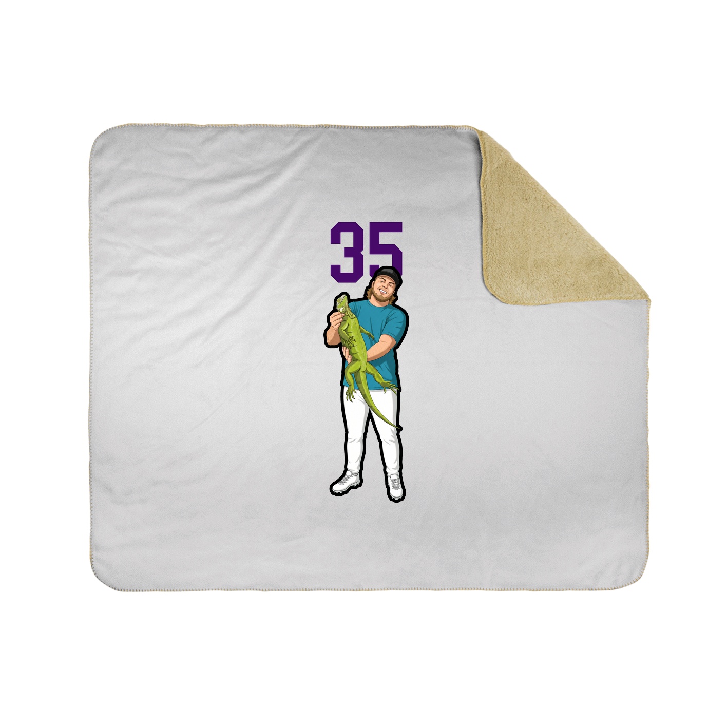 Throw Blanket — Number Top in White