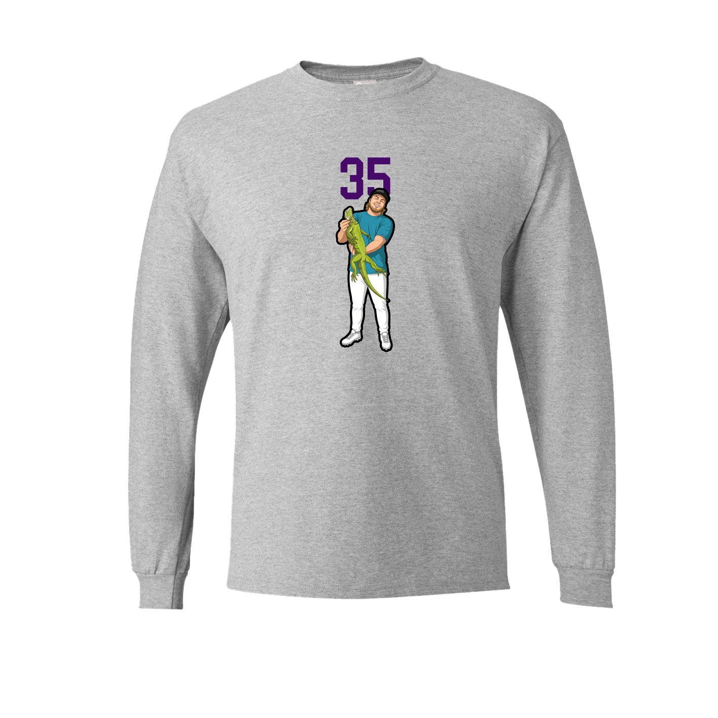 Long Sleeve Tee — Number Top in Grey