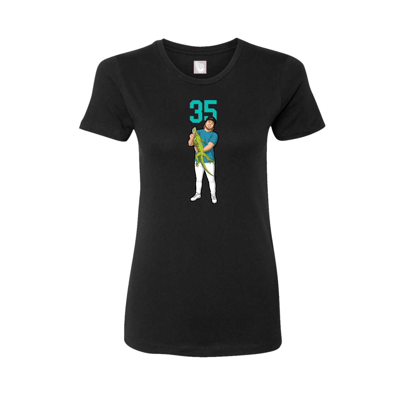 Fitted Women's Tee — Number Top in Black