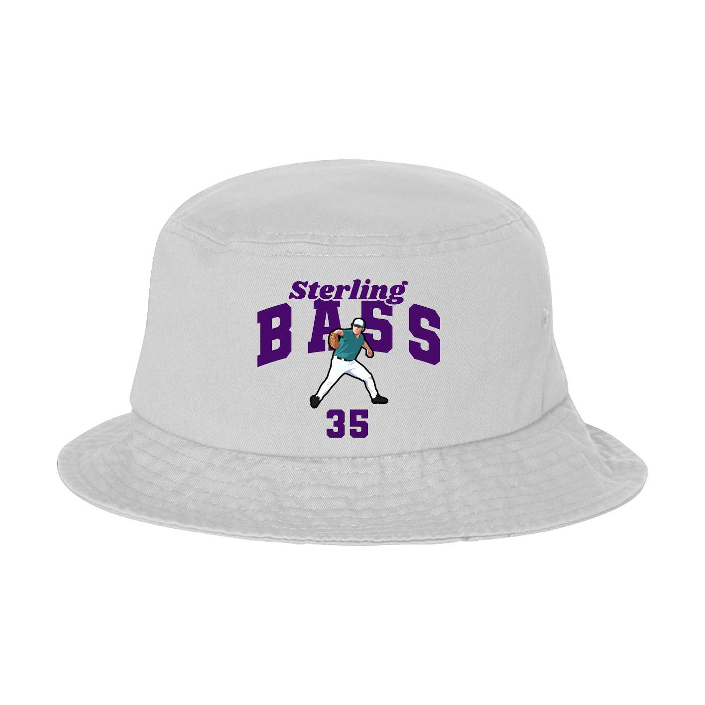 Bucket Cap — Signature Arch in White