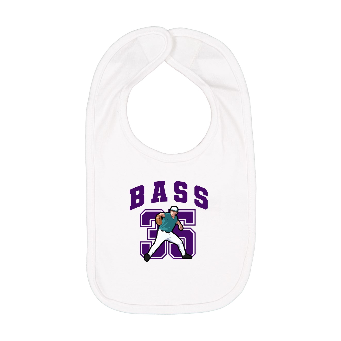 Infant Bib — Number in White