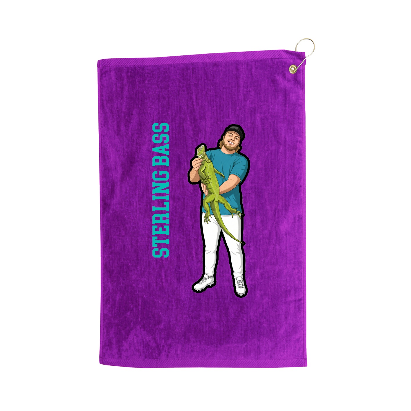 Golf Towel — Name Vertical in Purple