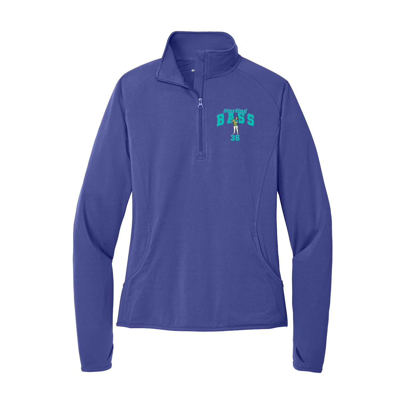 Women's Q-Zip Pullover — Signature Arch in Purple