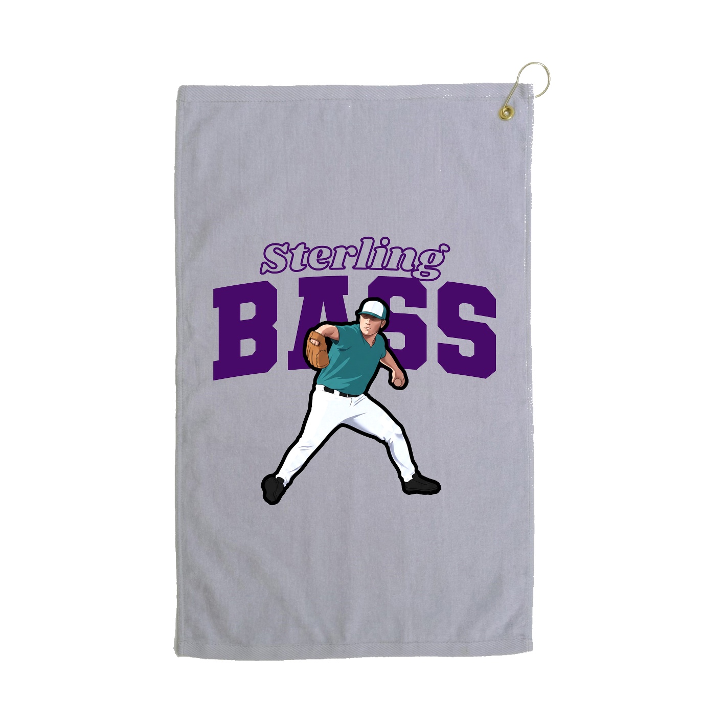 Golf Towel — Name Arch in Grey
