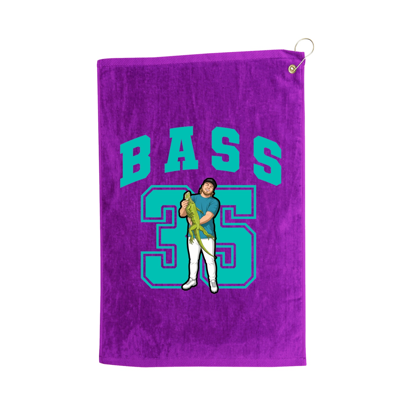 Golf Towel — Number in Purple