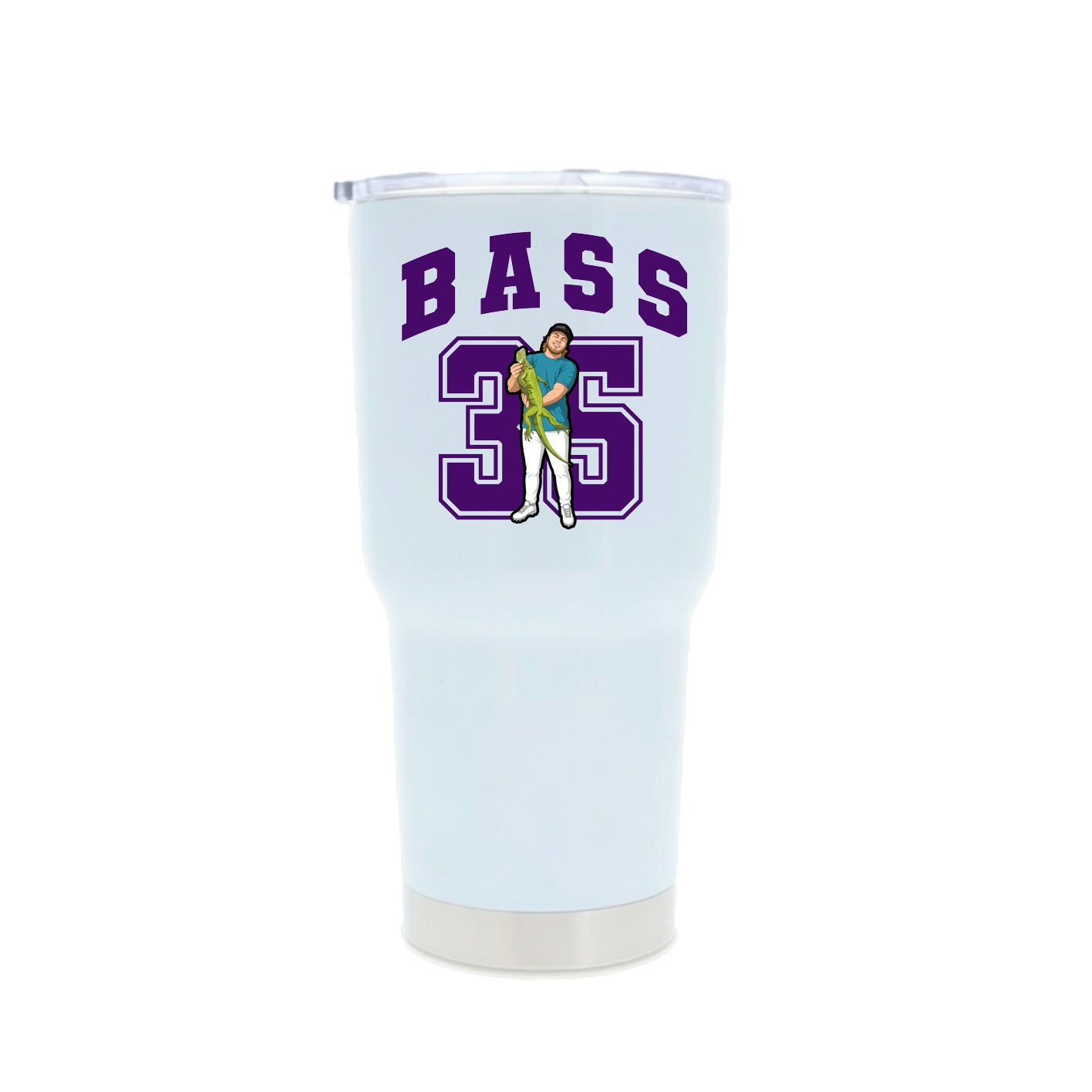 30oz Stainless Steel Tumbler — Number in White