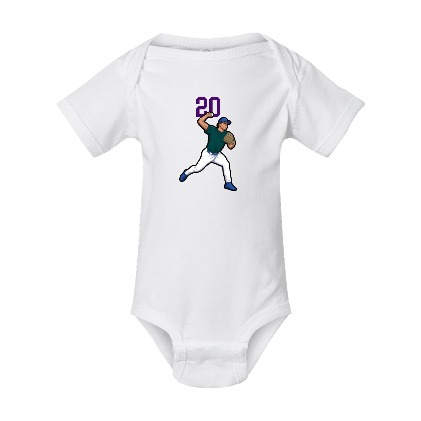 Baby Onesie — Number Top in White
