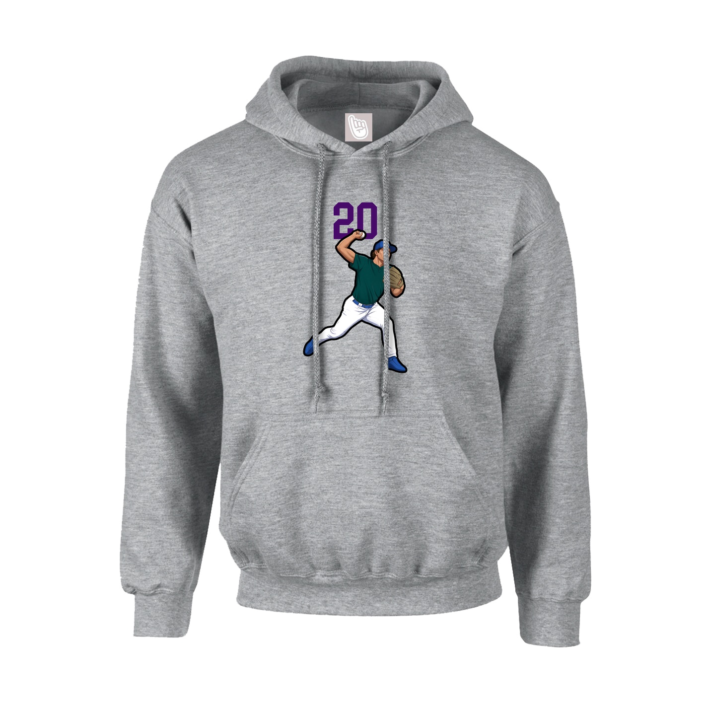 Youth Hoodie — Number Top in Grey