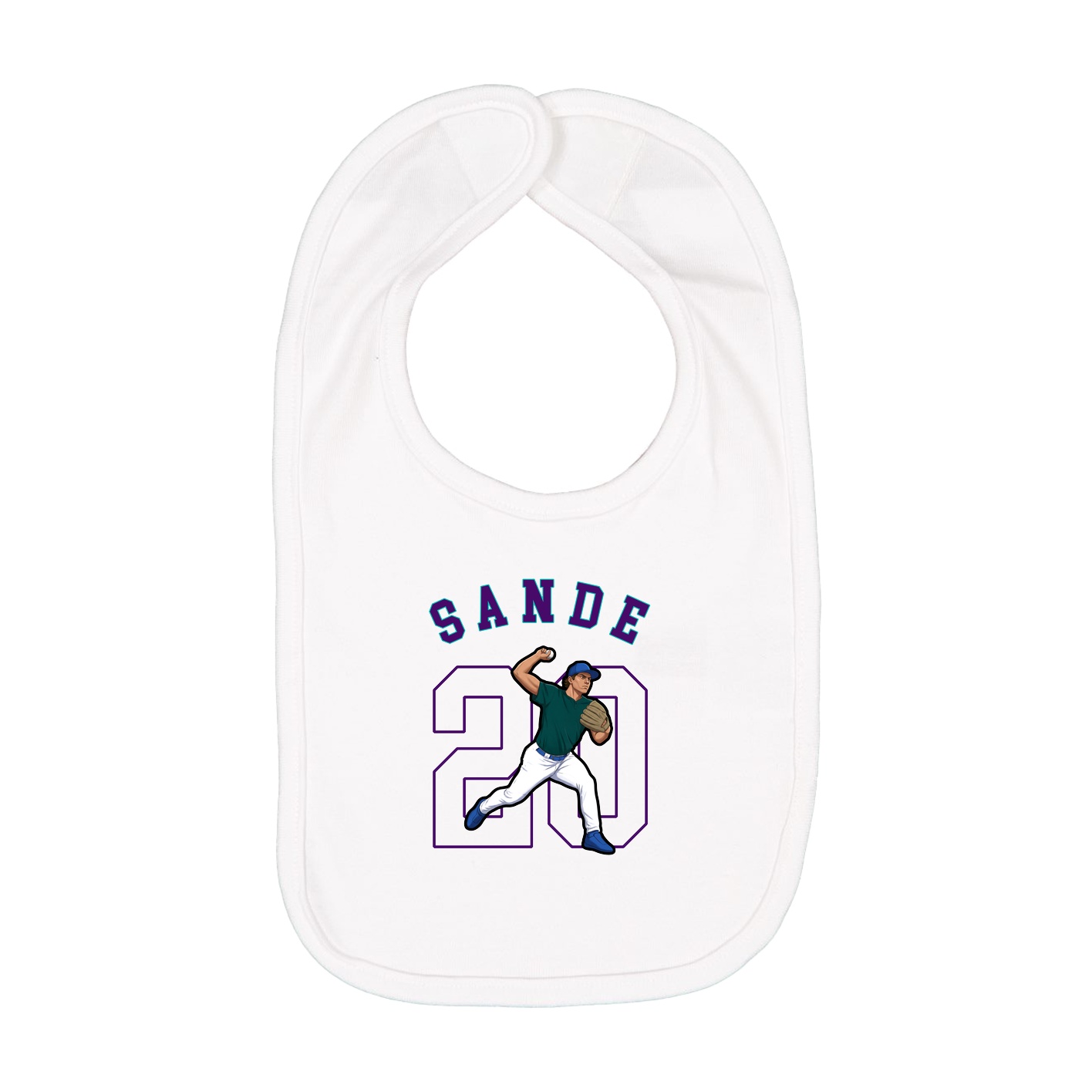 Infant Bib — Shirsey Arch in White