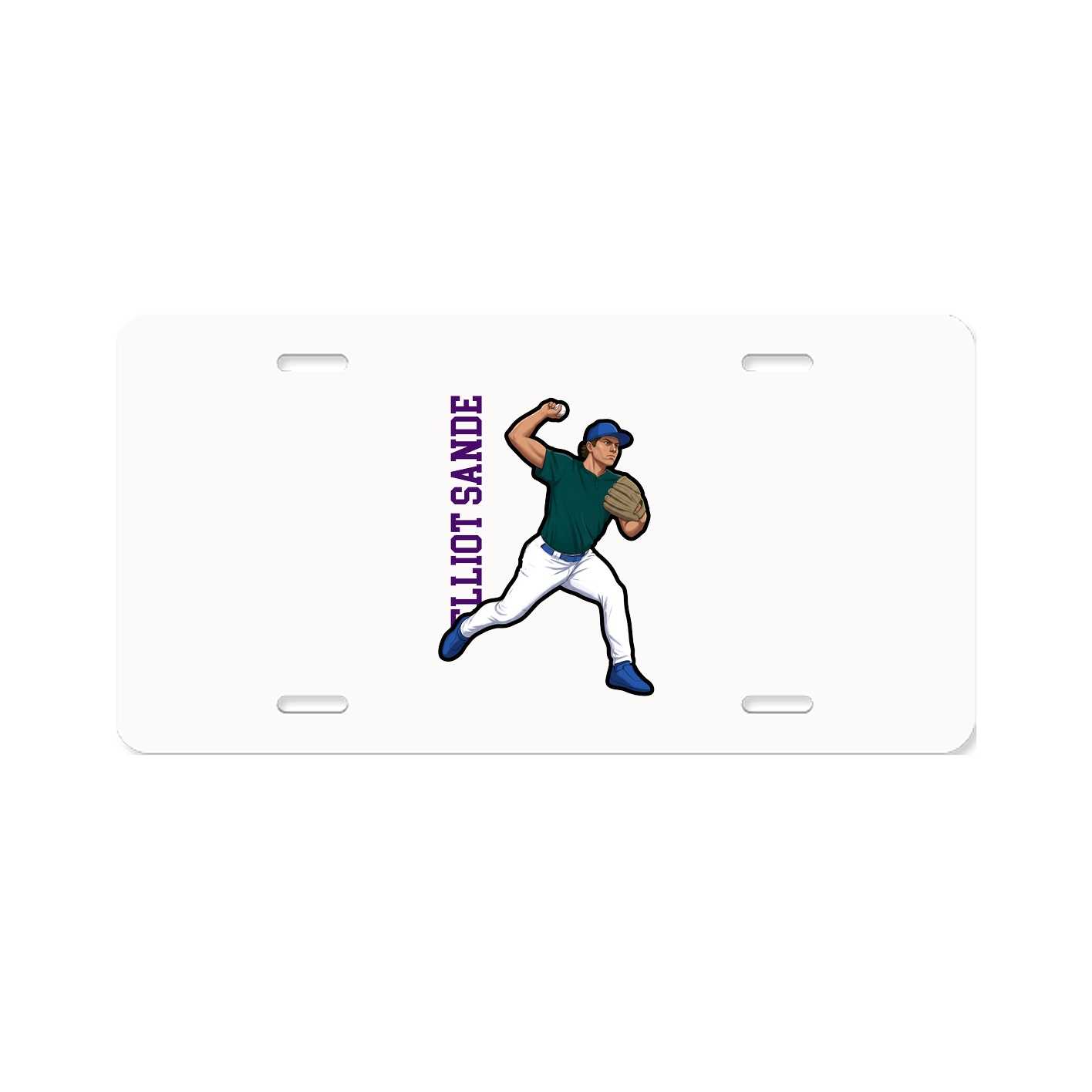 License Plate — Name Vertical in Classic