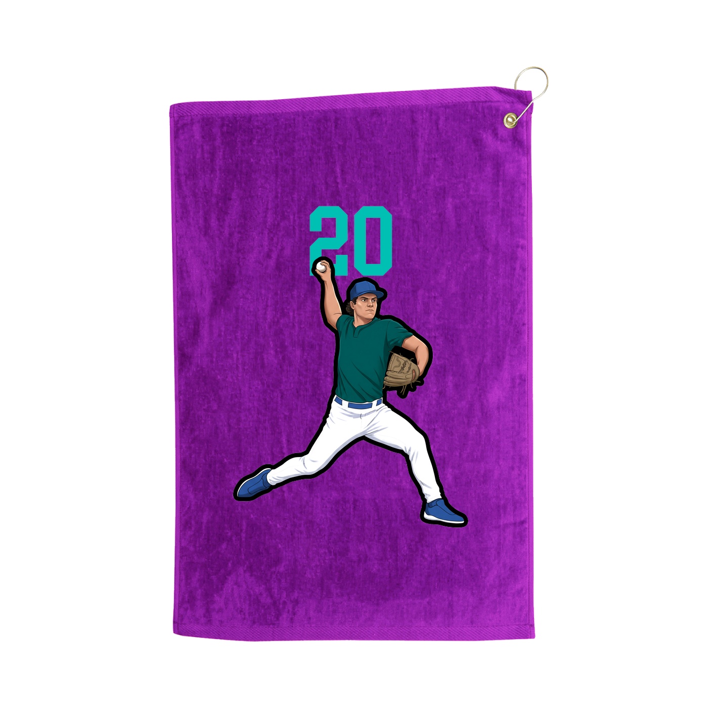 Golf Towel — Number Top in Purple