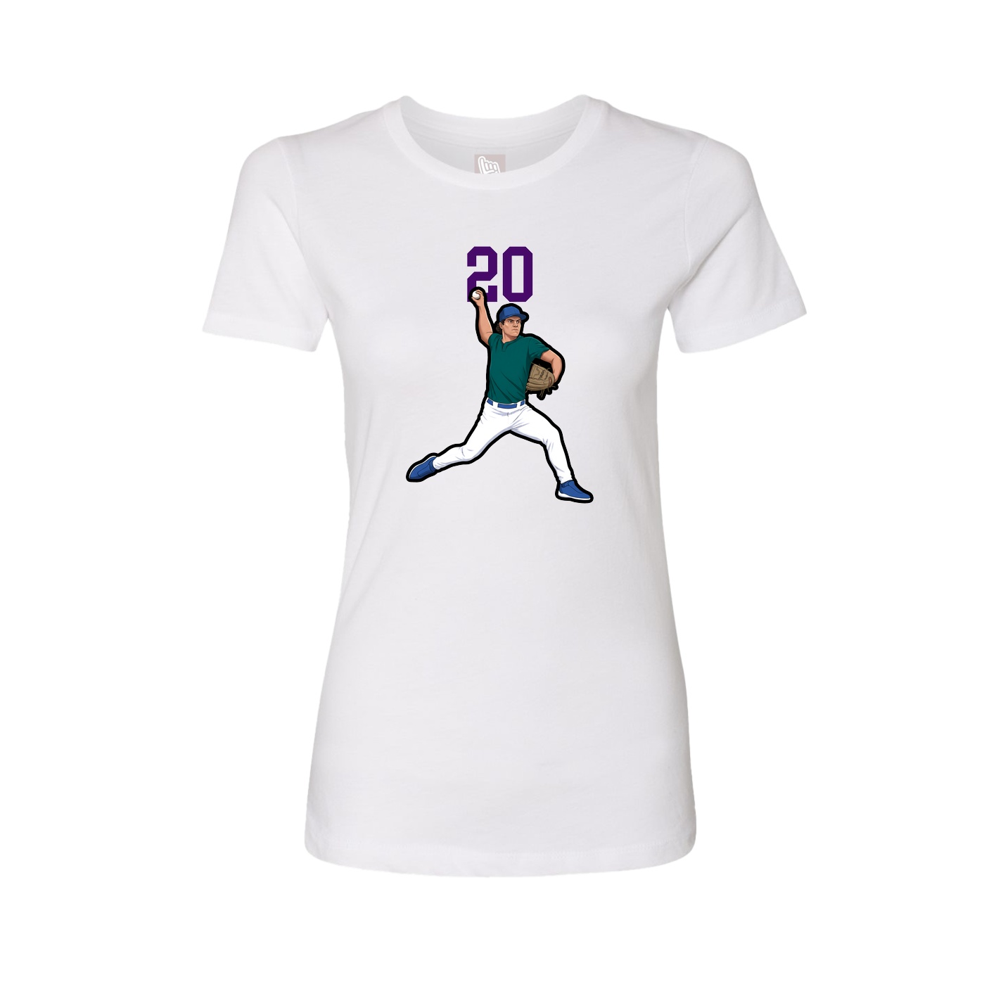 Fitted Women's Tee — Number Top in White