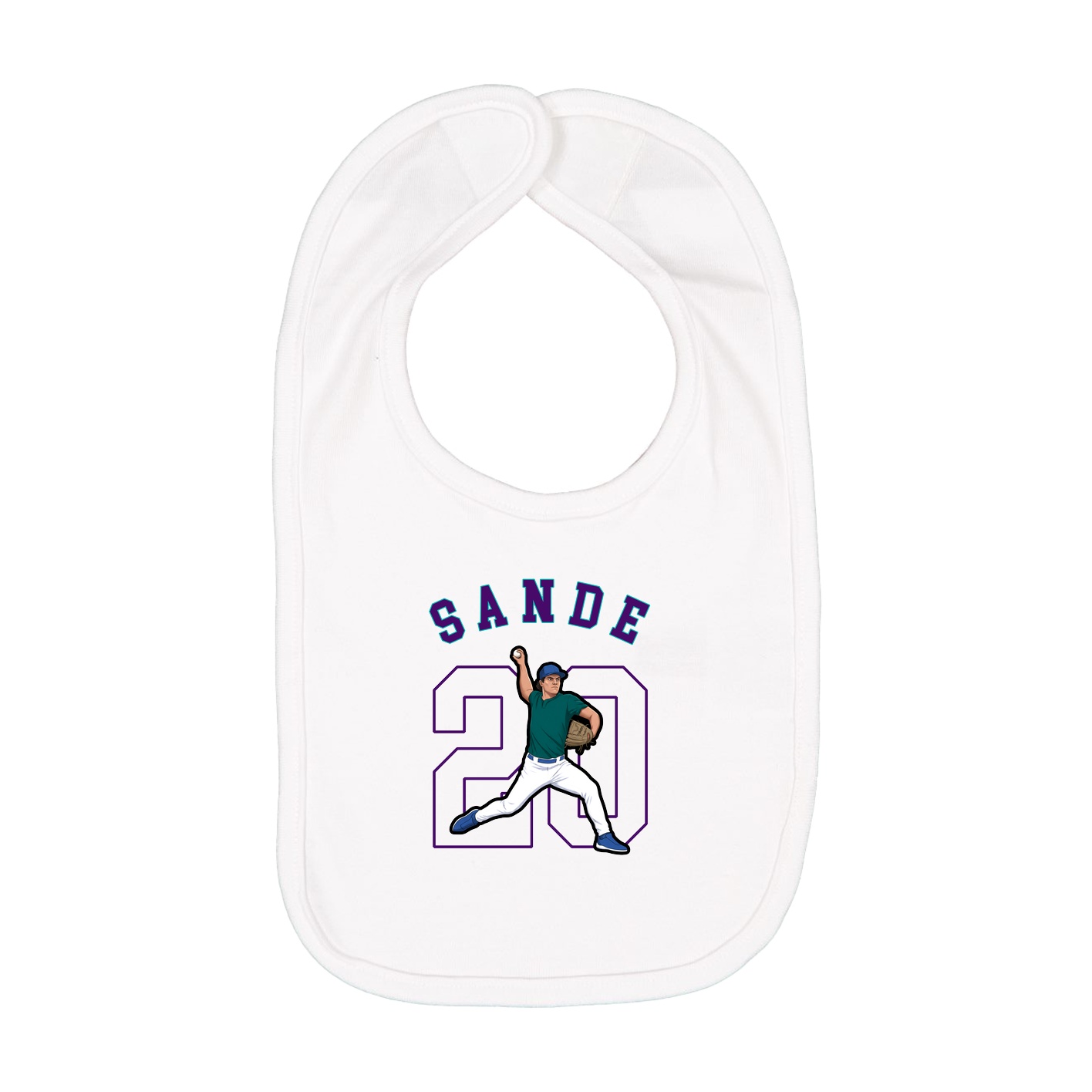Infant Bib — Shirsey Arch in White