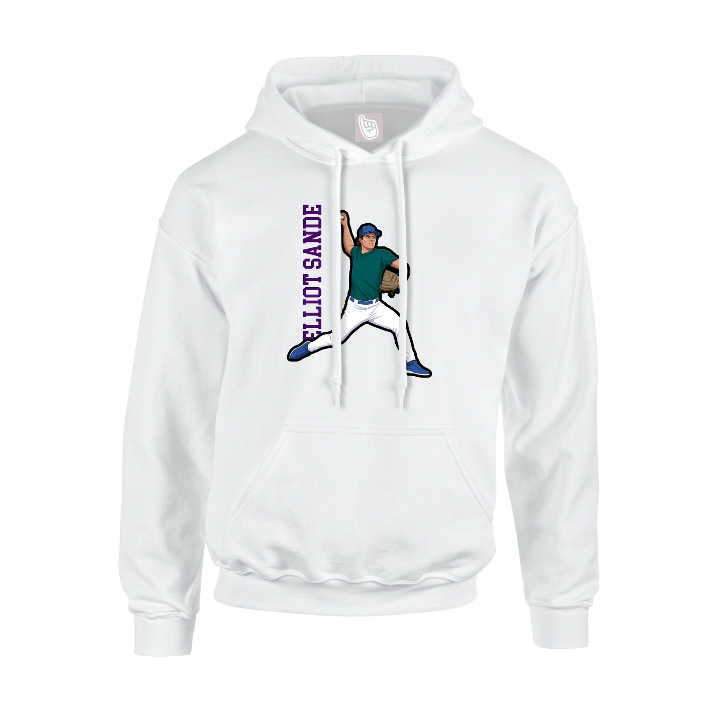 Hoodie — Name Vertical in White
