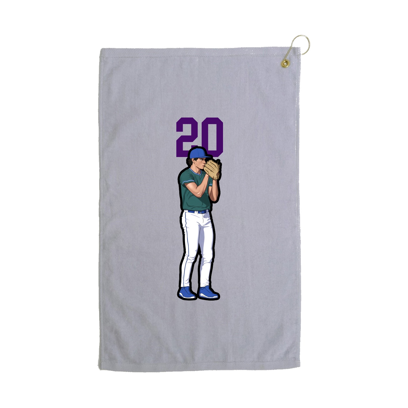 Golf Towel — Number Top in Grey