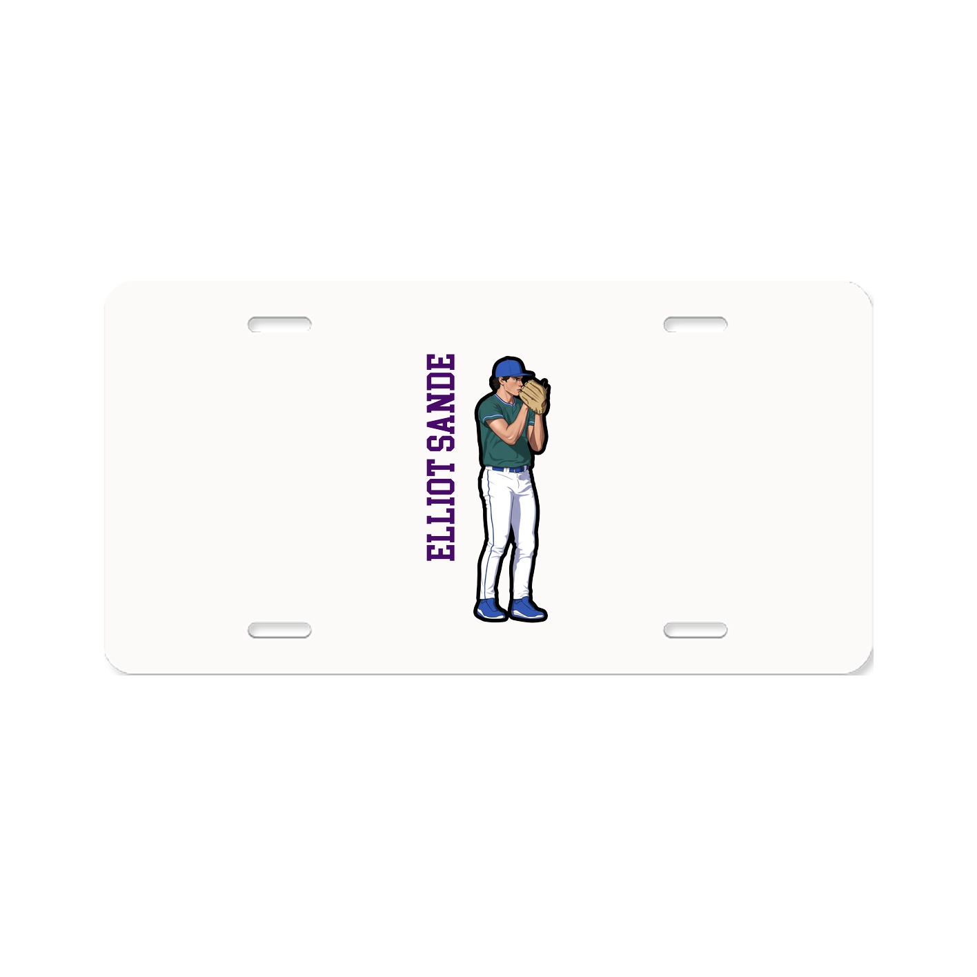 License Plate — Name Vertical in Classic