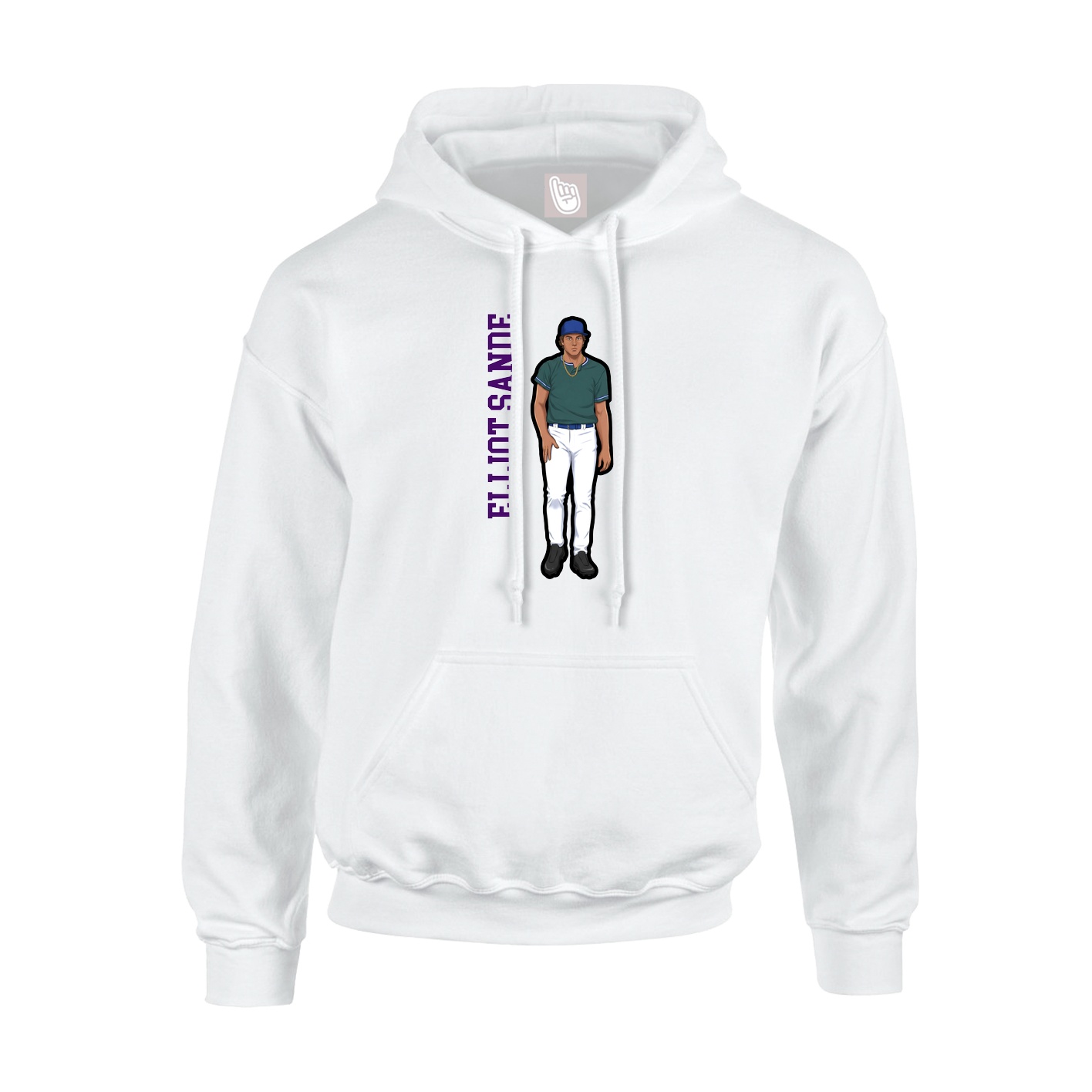 Youth Hoodie — Name Vertical in White