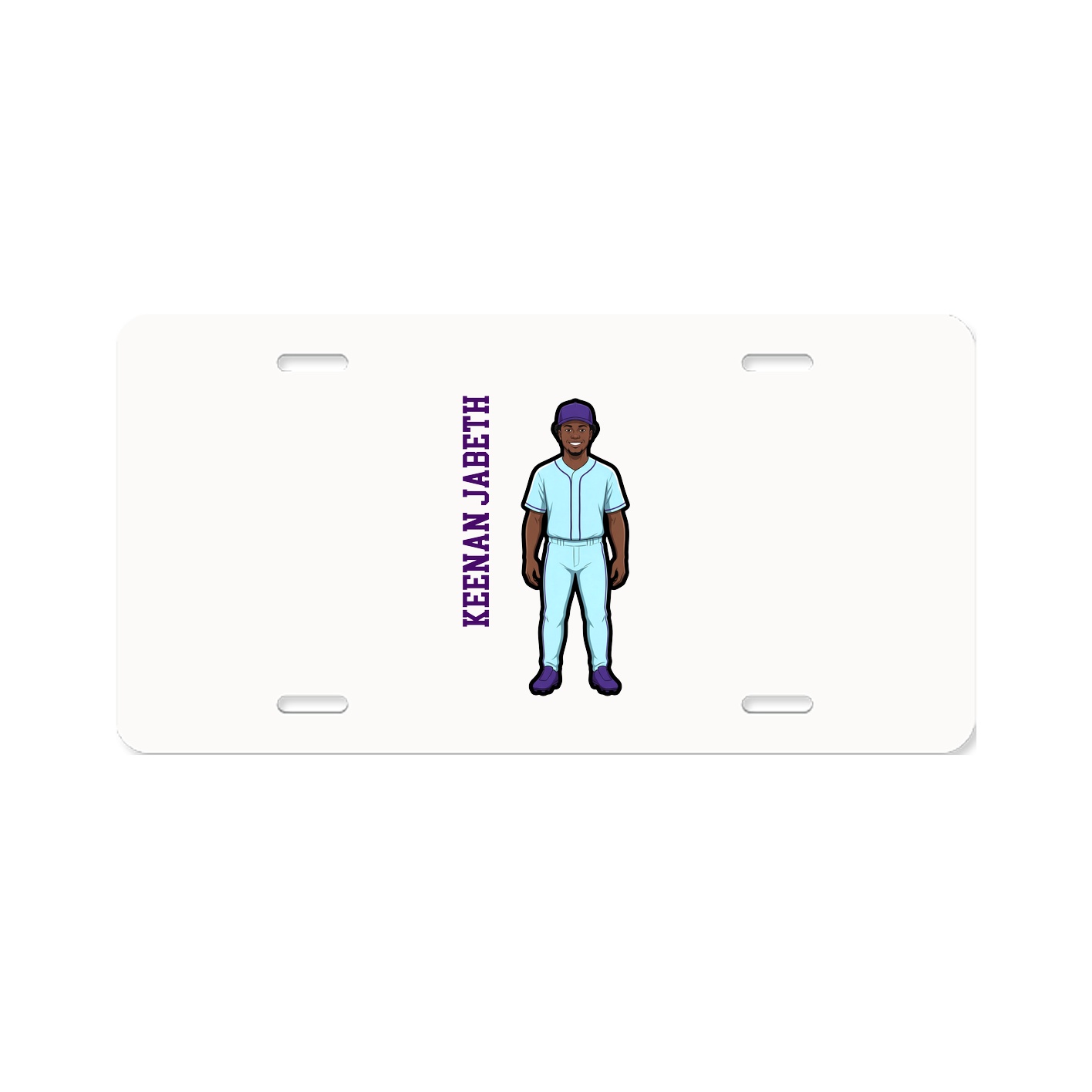 License Plate — Name Vertical in Classic